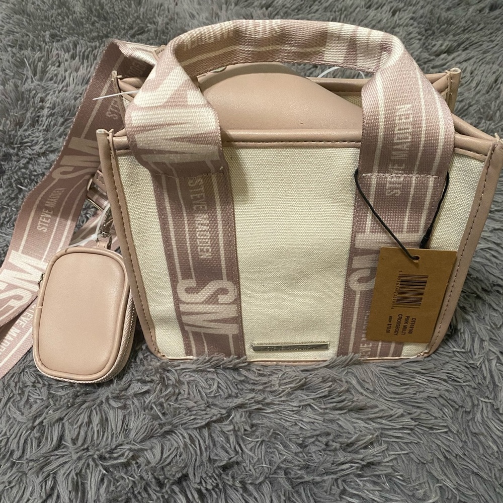 Light Pink and Tan Steve Madden Crossbody Purse